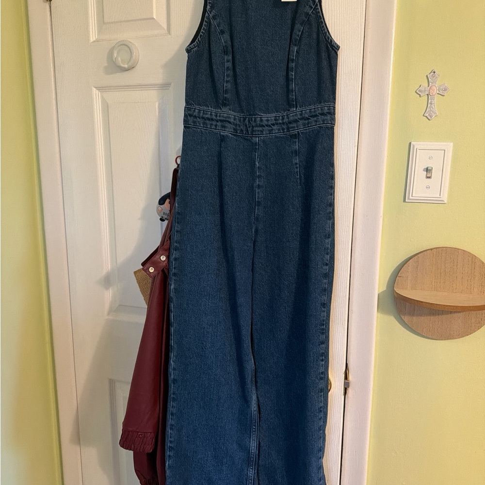 Francesca's Collections Blue Denim Jumpsuit